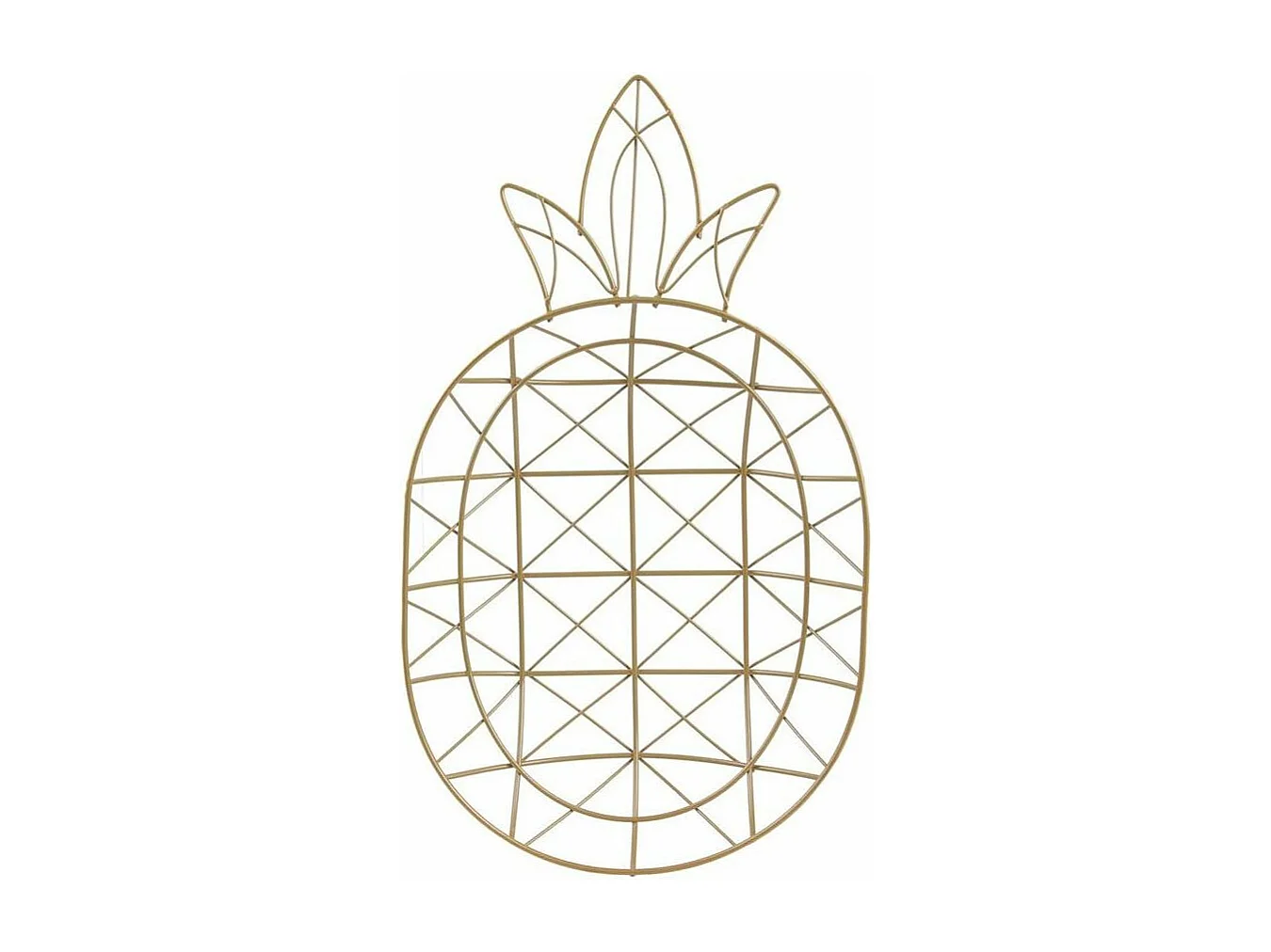 Corbeille filaire ananas doré (Lot de 2)