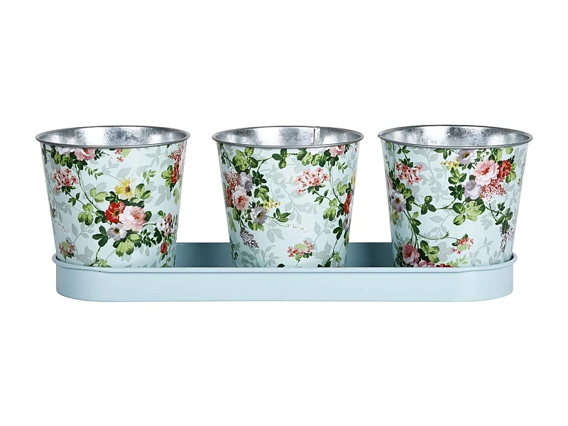 Jardinière 3 pots Roses