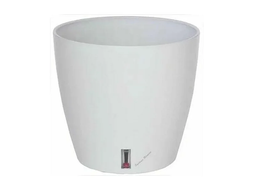 Pot en plastique rond avec réserve d'eau 25.5 cm Eva Blanc