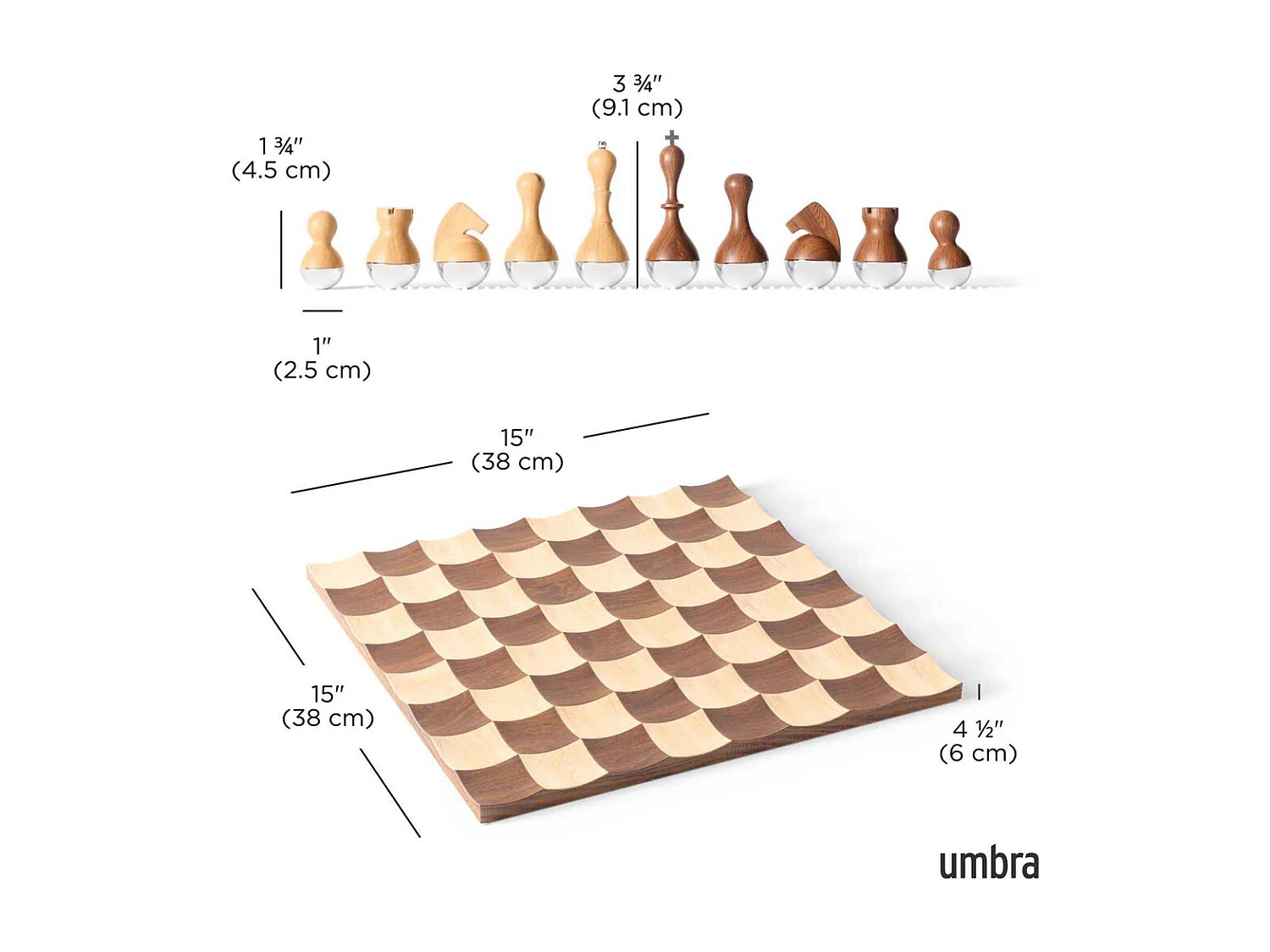 Jeu d'échec en bois Wobble