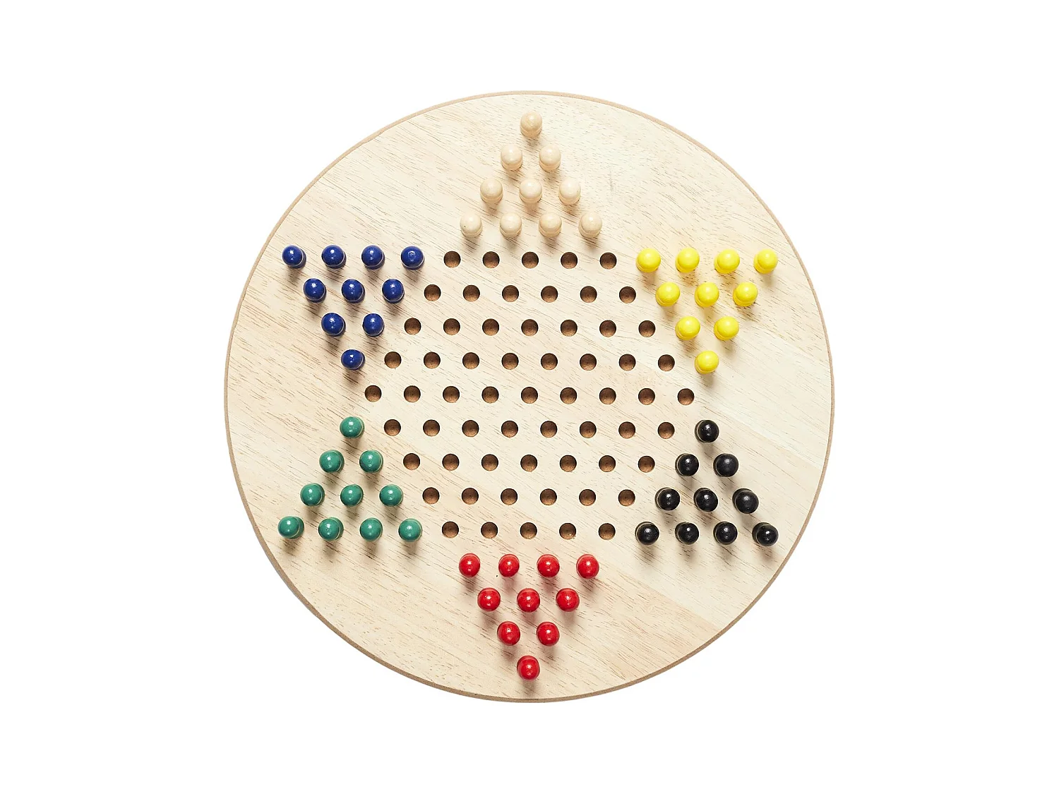 Jeu De Dames Chinoises En Bois Rouge, Jaune, Bleu, Noir, Vert, Blanc