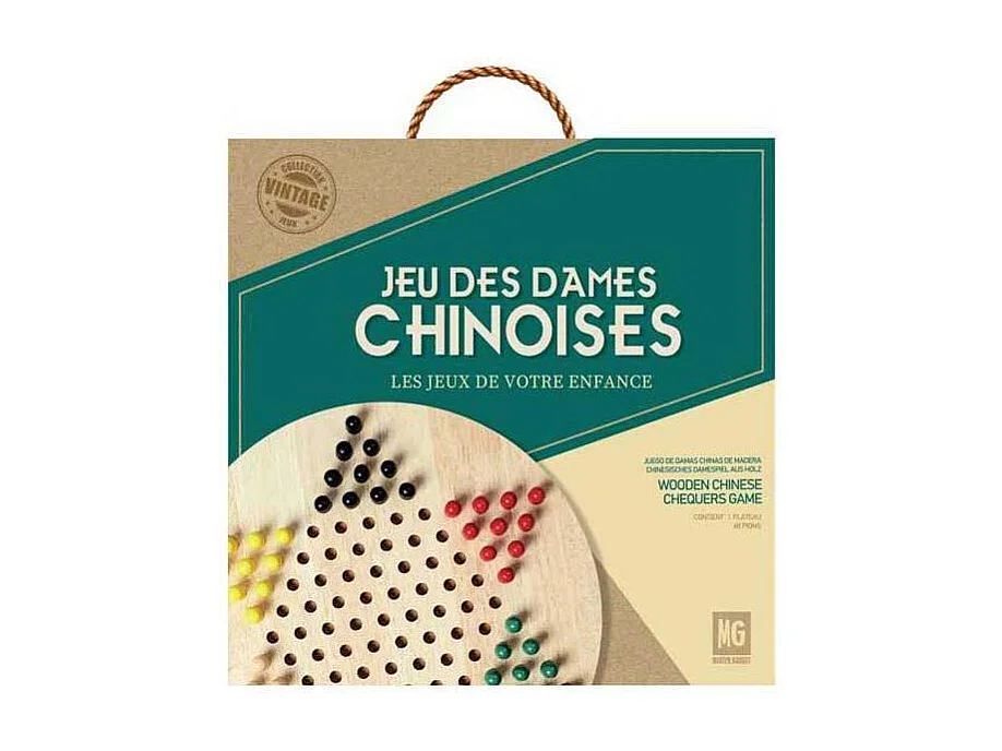 Jeu De Dames Chinoises En Bois Rouge, Jaune, Bleu, Noir, Vert, Blanc