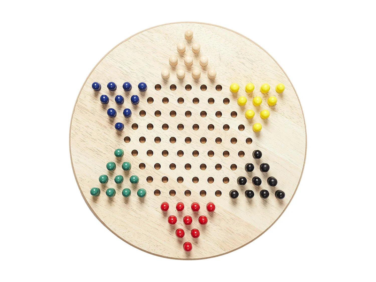 Jeu De Dames Chinoises En Bois Rouge, Jaune, Bleu, Noir, Vert, Blanc