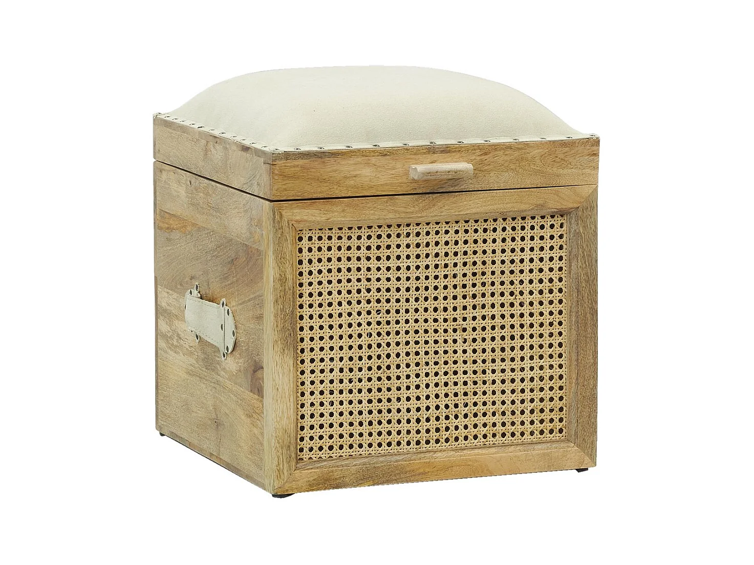 Coffre pouf carré en manguier