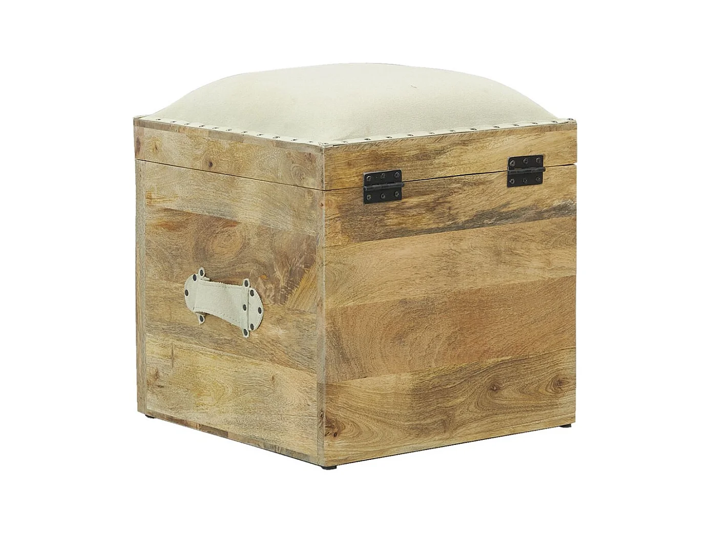 Coffre pouf carré en manguier