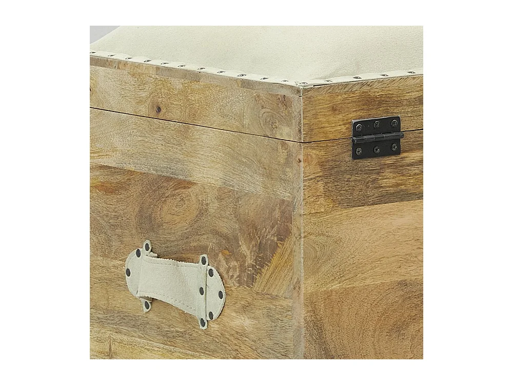 Coffre pouf carré en manguier