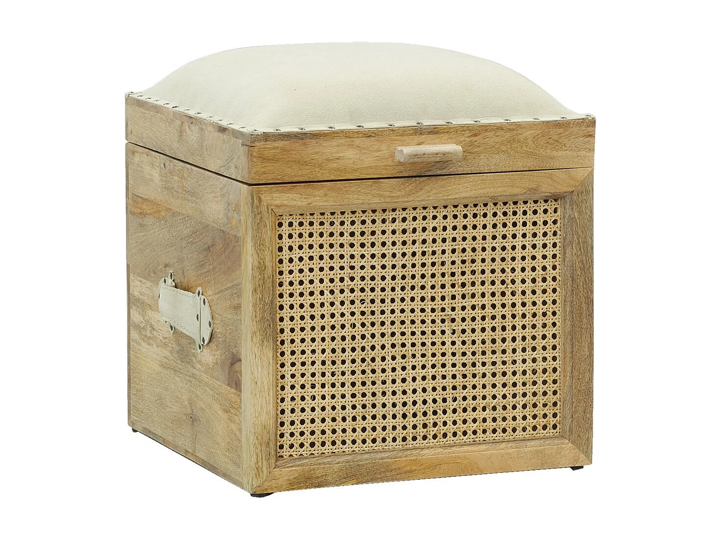 Coffre pouf carré en manguier