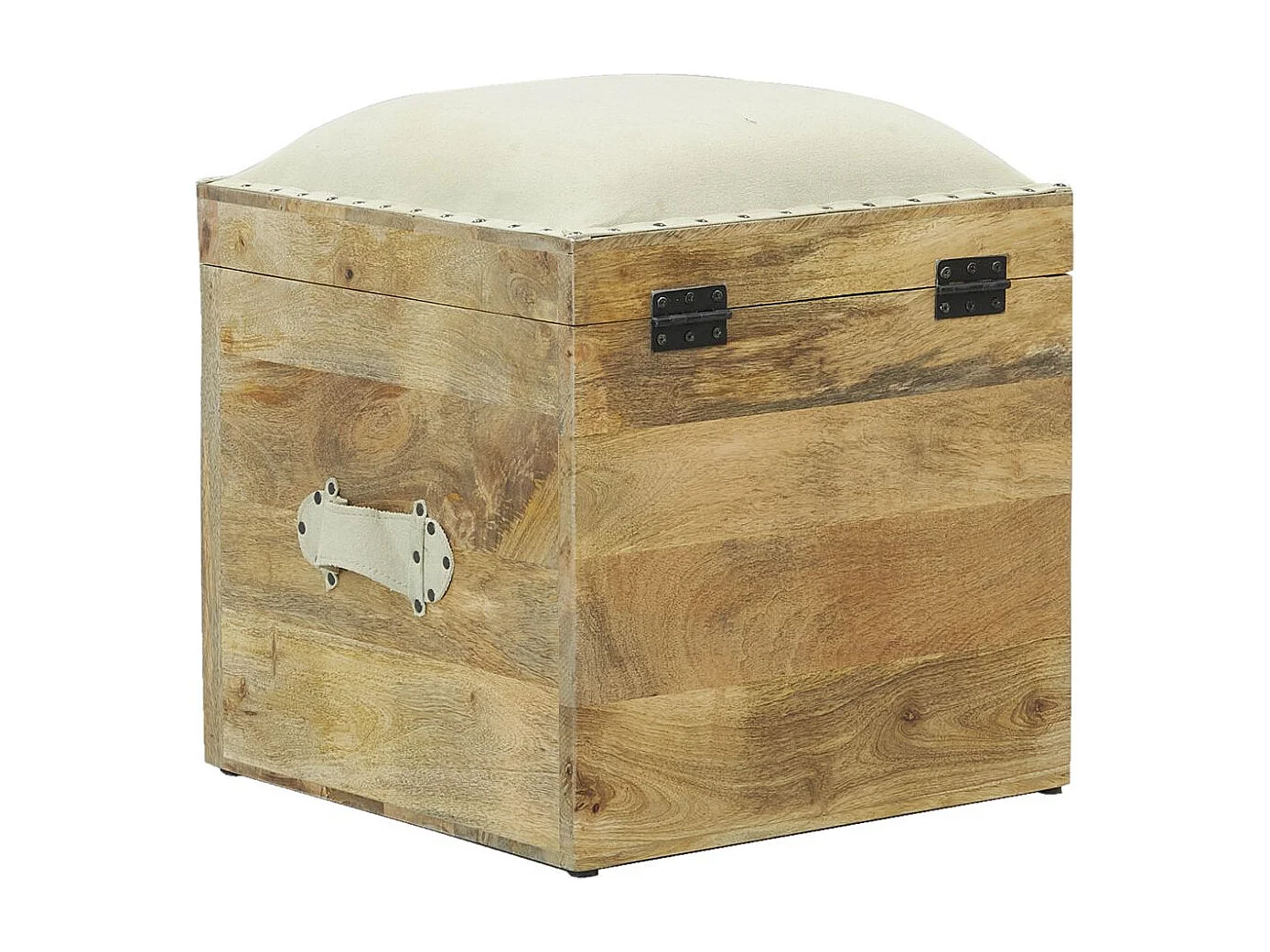 Coffre pouf carré en manguier