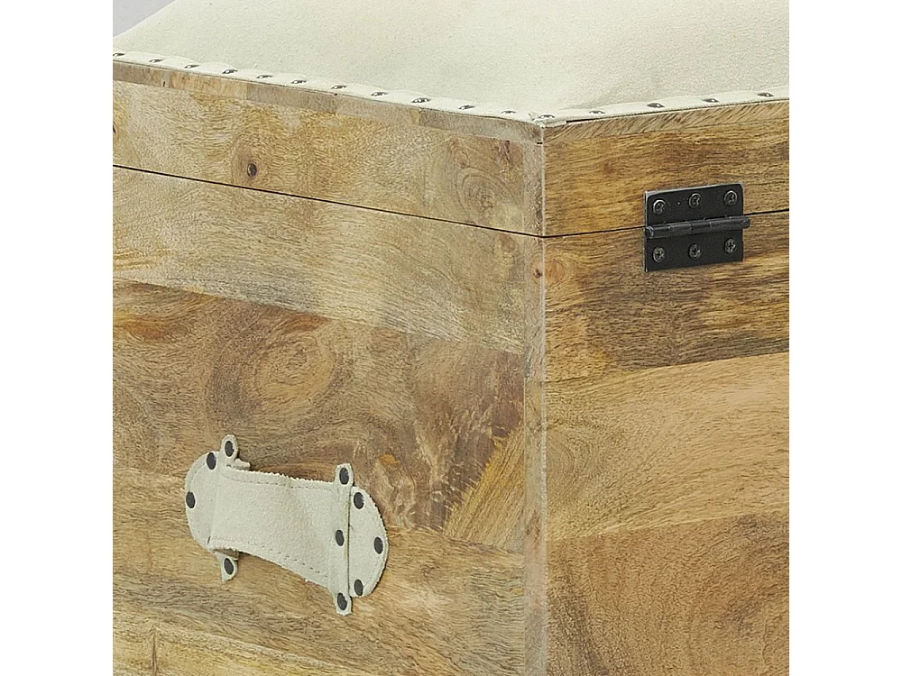 Coffre pouf carré en manguier