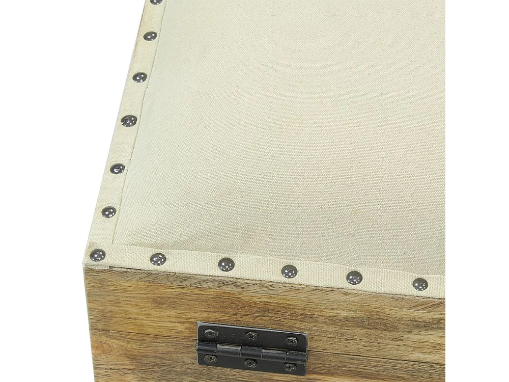 Coffre pouf carré en manguier