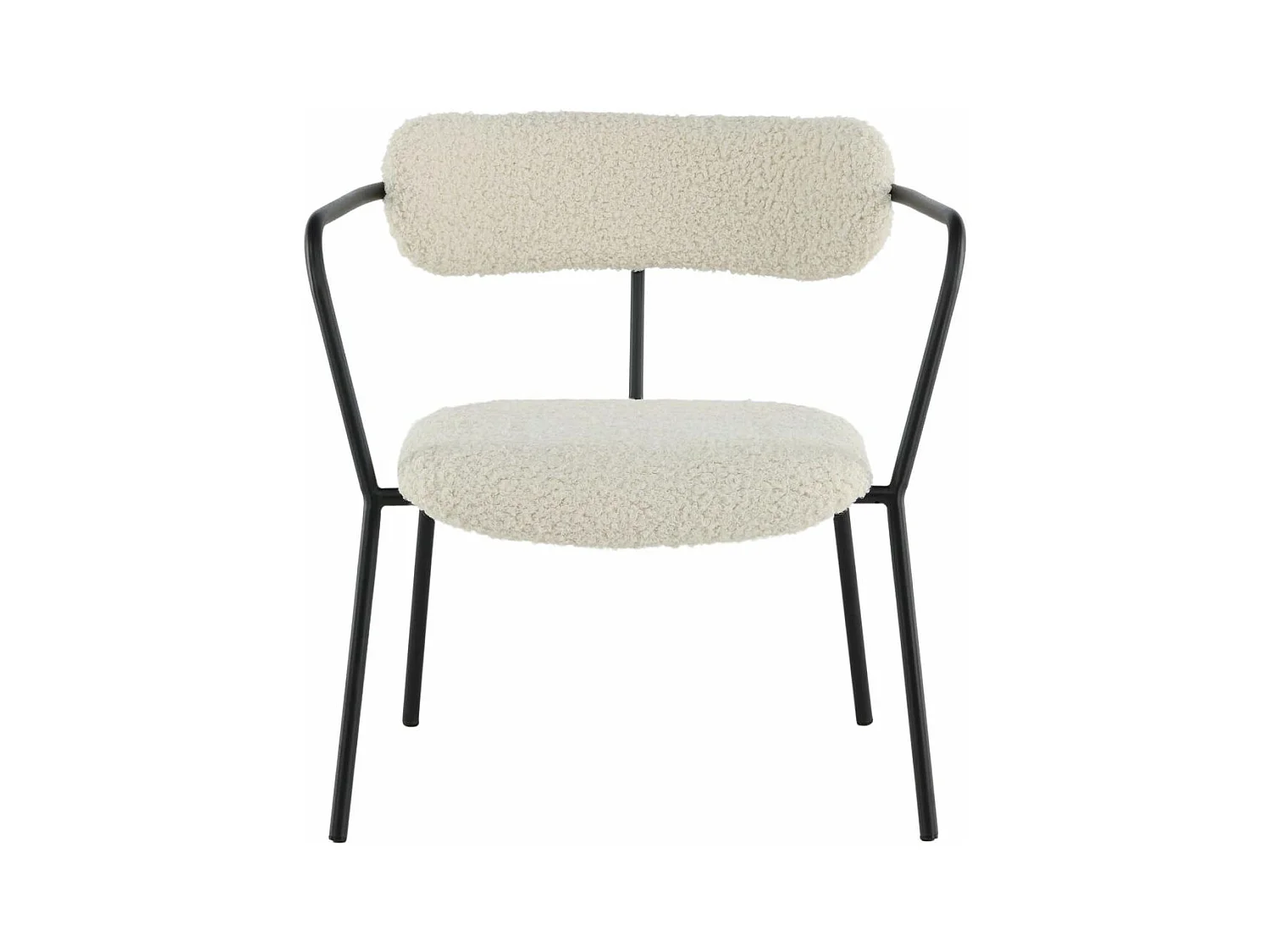 Fauteuil Design Bouclette "Duffy" 69cm Blanc Cassé