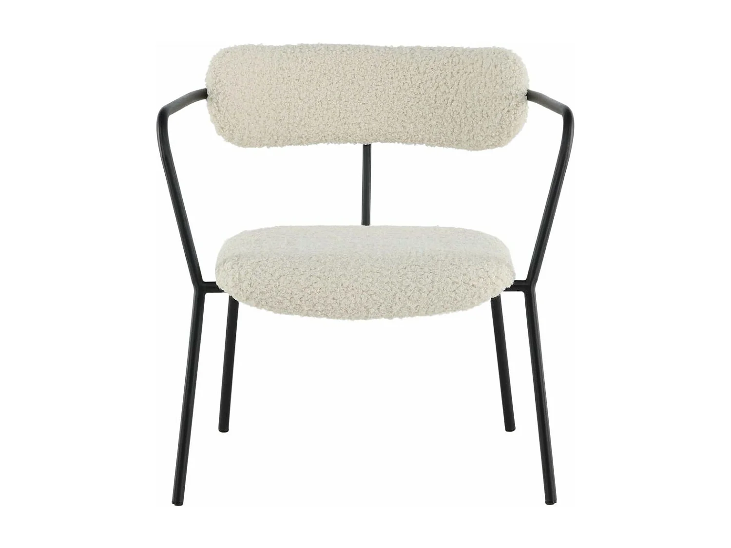 Fauteuil Design Bouclette "Duffy" 69cm Blanc Cassé