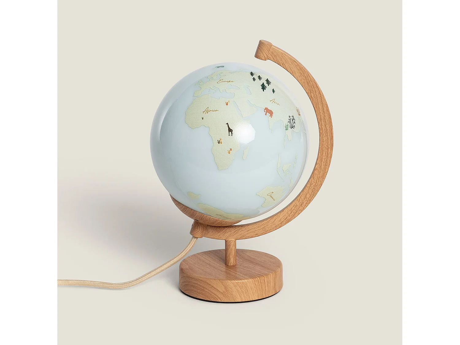 Lámpara de Mesa Bola Mundo Marrón claro