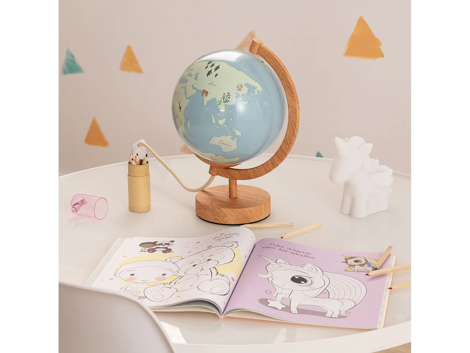 Lámpara de Mesa Bola Mundo Marrón claro