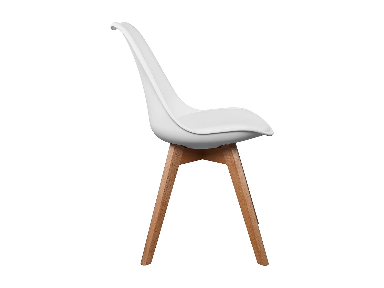 Chaise Scandinave Coque Rembourree Blanc - Lot De 4 Blanc