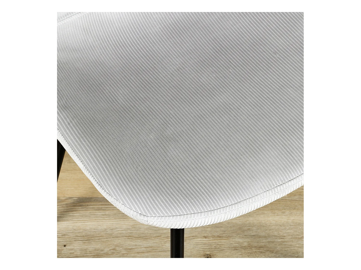 Chaise Velours Cotele Giulia Gris Clair - Lot De 4 Gris