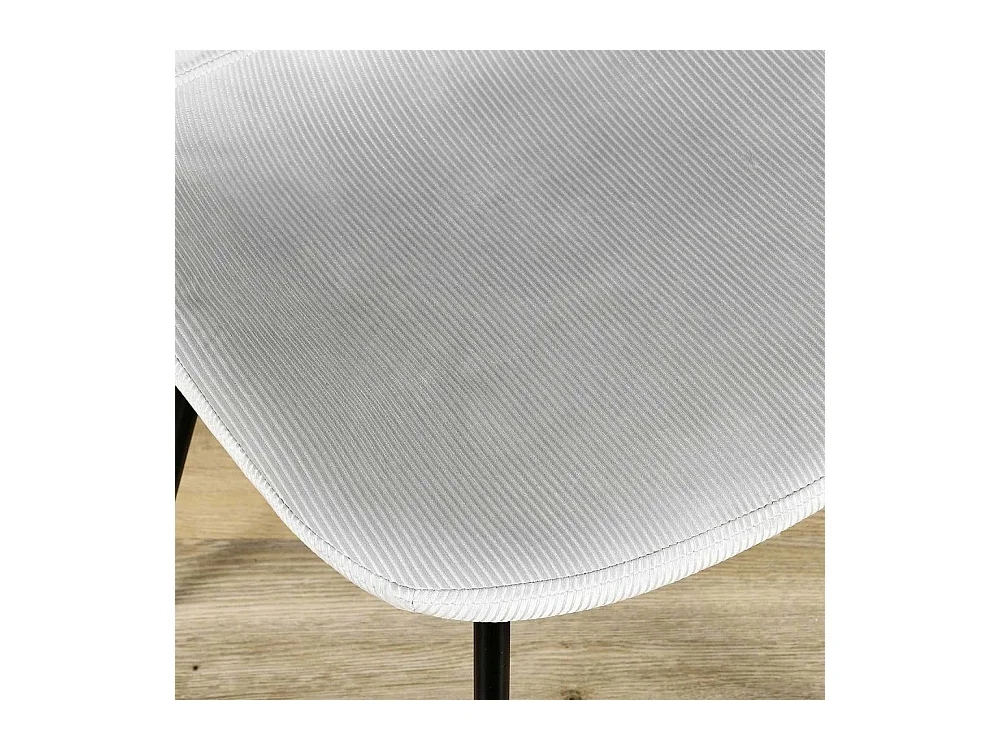 Chaise Velours Cotele Giulia Gris Clair - Lot De 4 Gris