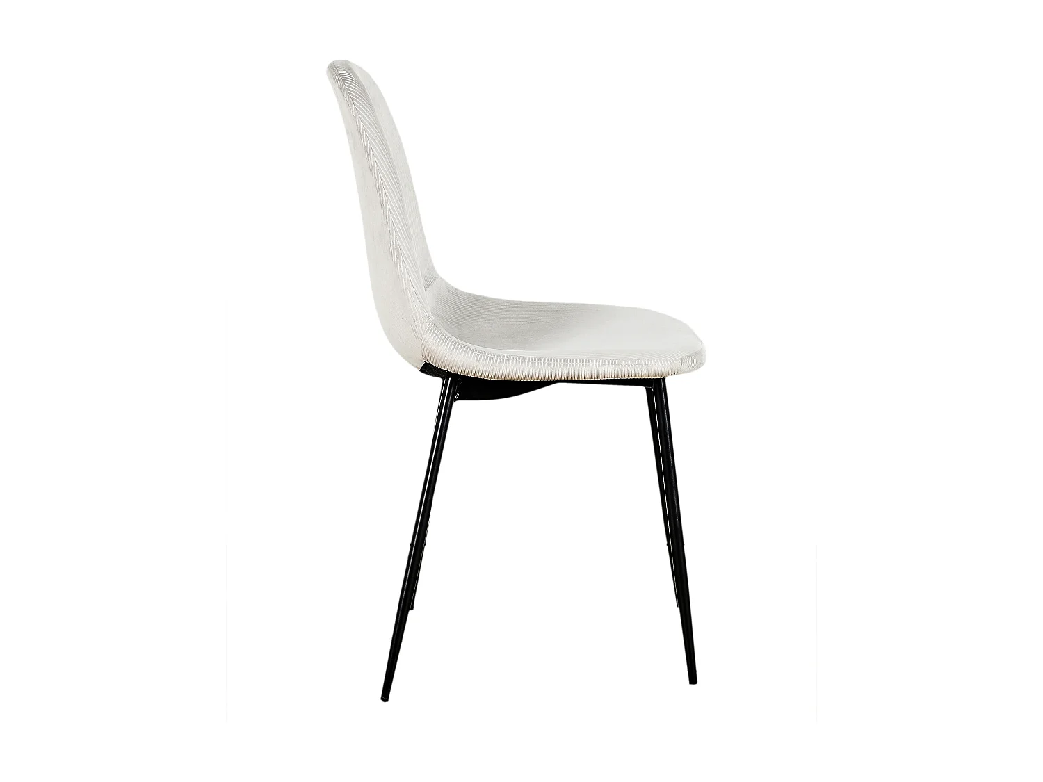 Chaise Velours Cotele Giulia Gris Clair - Lot De 4 Gris