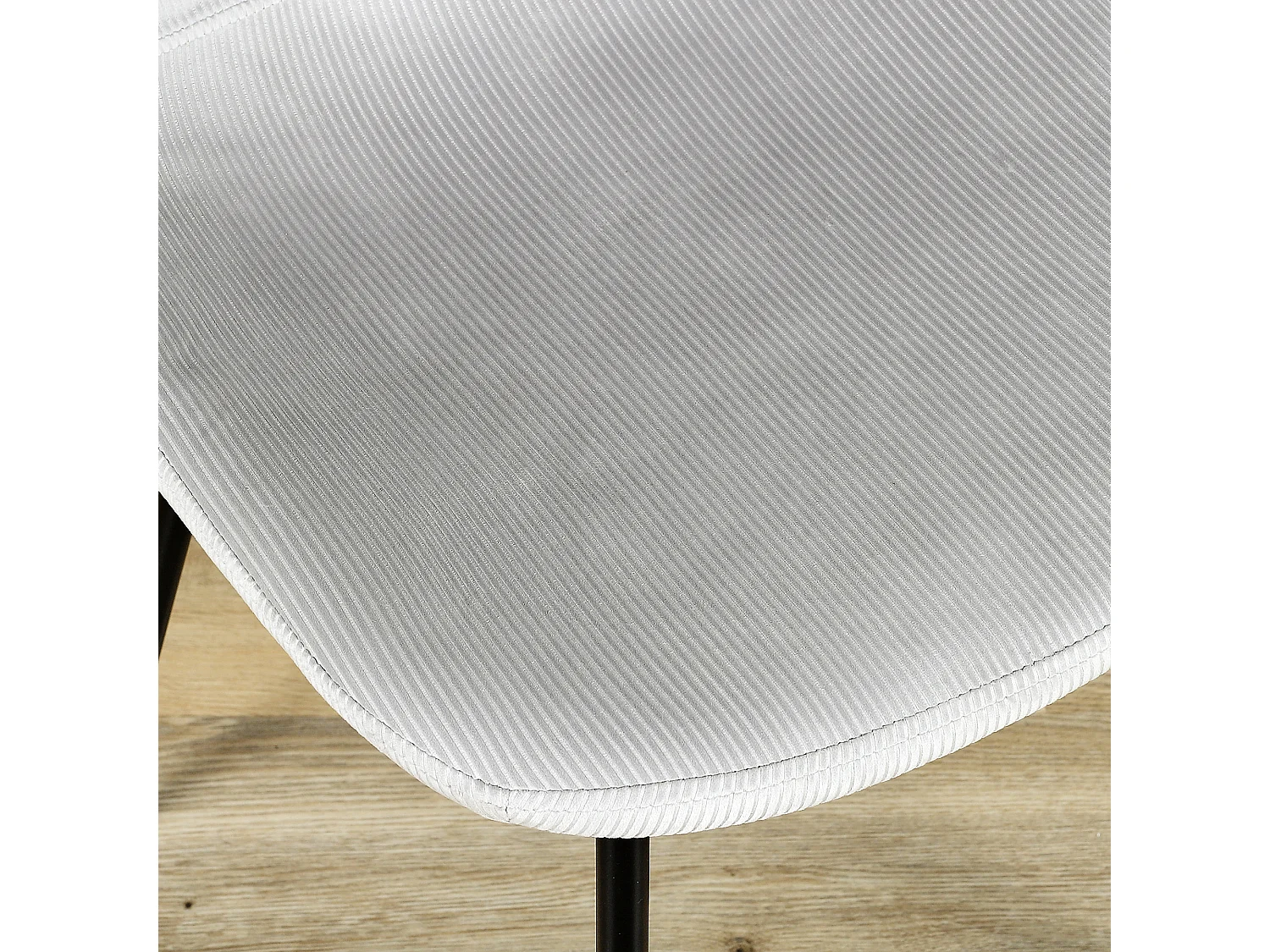 Chaise Velours Cotele Giulia Gris Clair - Lot De 4 Gris