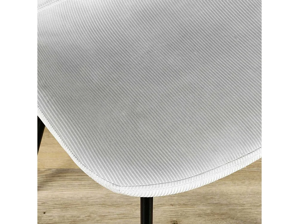 Chaise Velours Cotele Giulia Gris Clair - Lot De 4 Gris