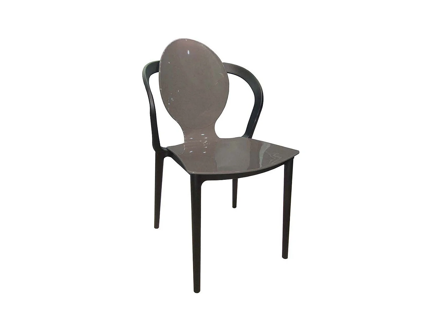 Chaise design en polypropylène effet glossy Taupe