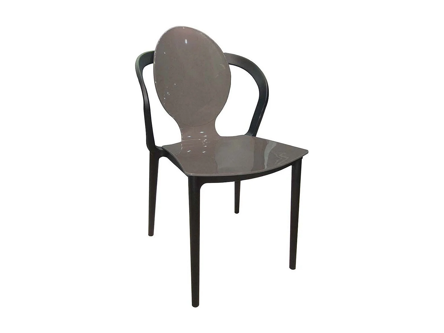 Chaise design en polypropylène effet glossy Taupe