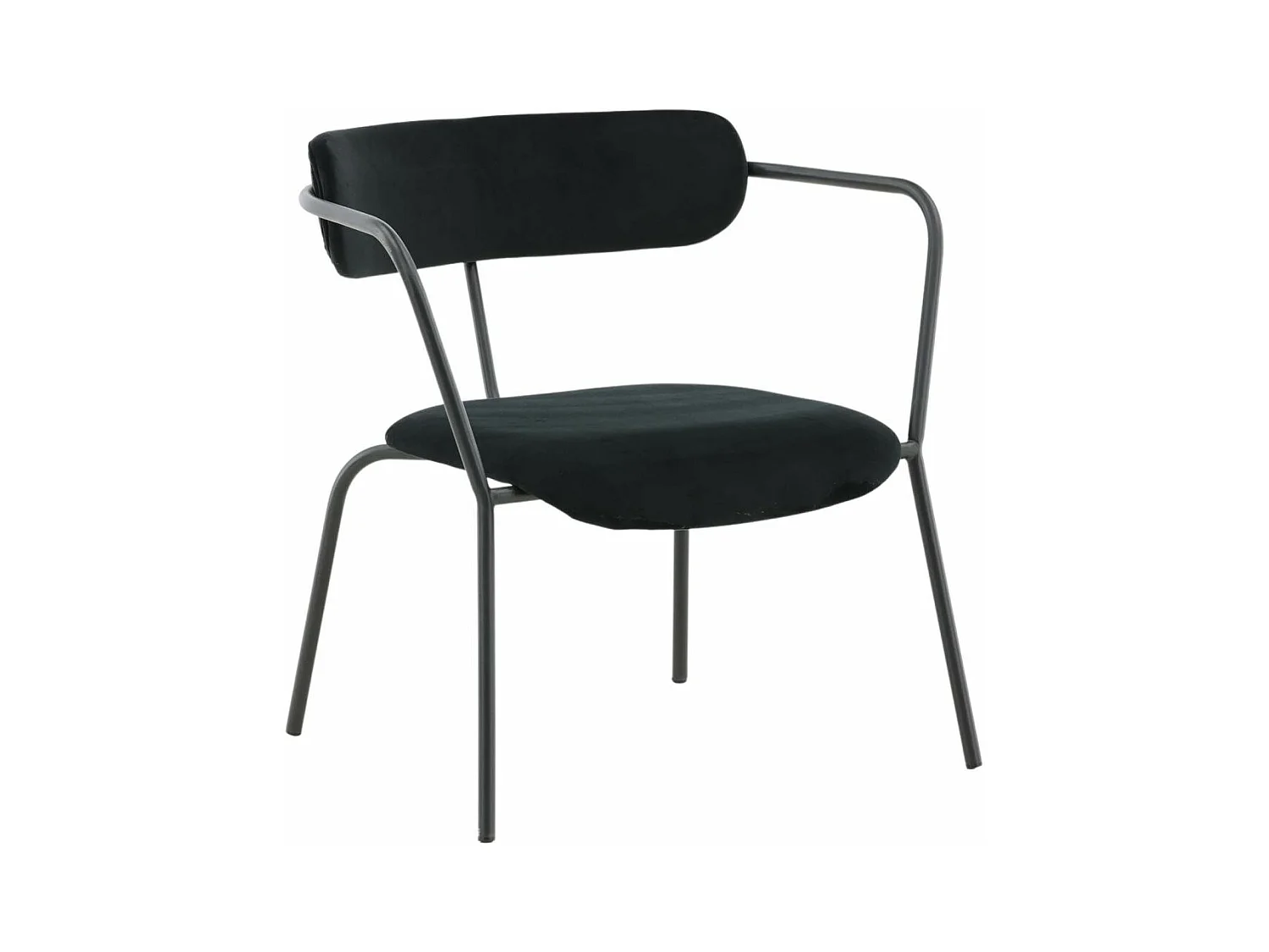 Fauteuil Design Velours "Duffy" 69cm Noir