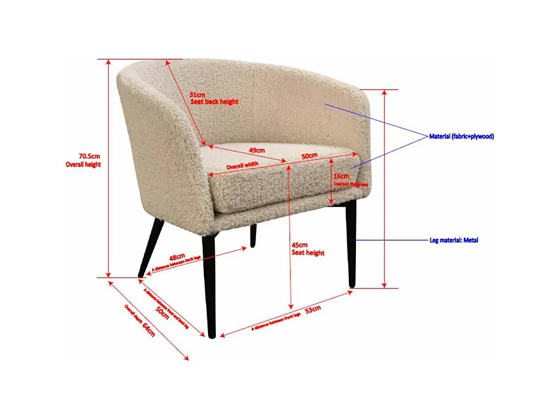 Fluffy fauteuil teddy wit.