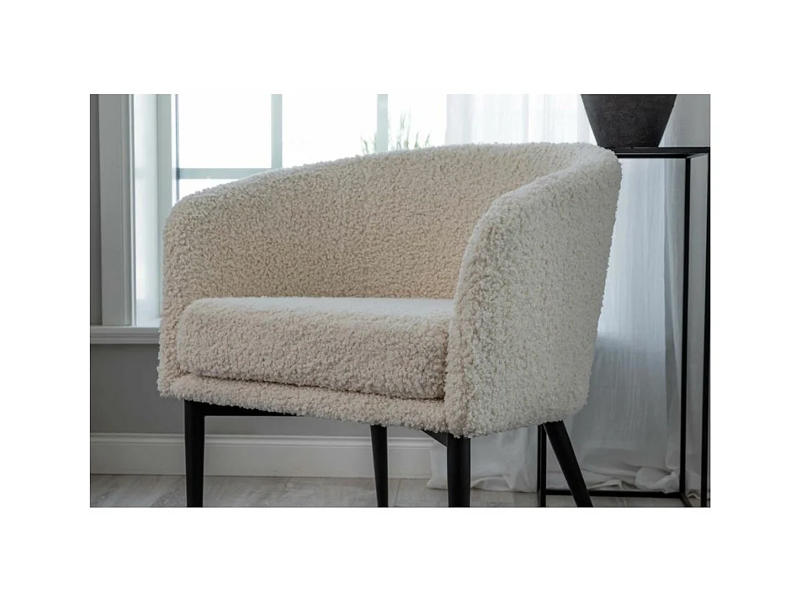 Fluffy fauteuil teddy wit.