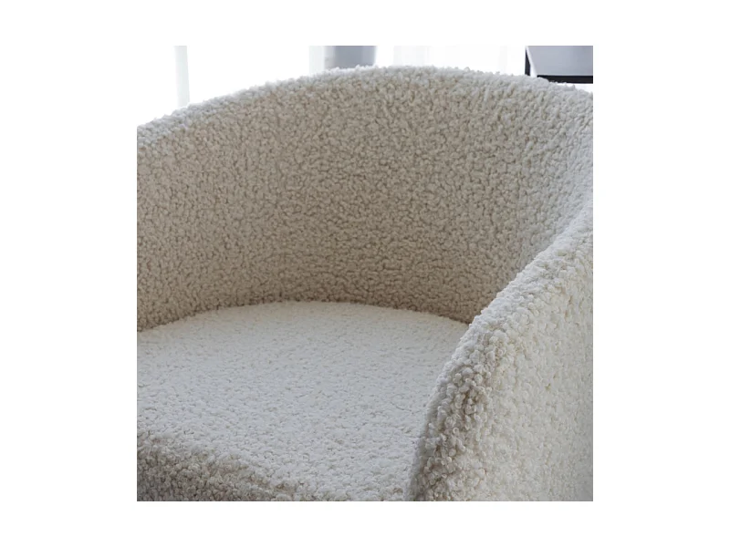 Fluffy fauteuil teddy wit.