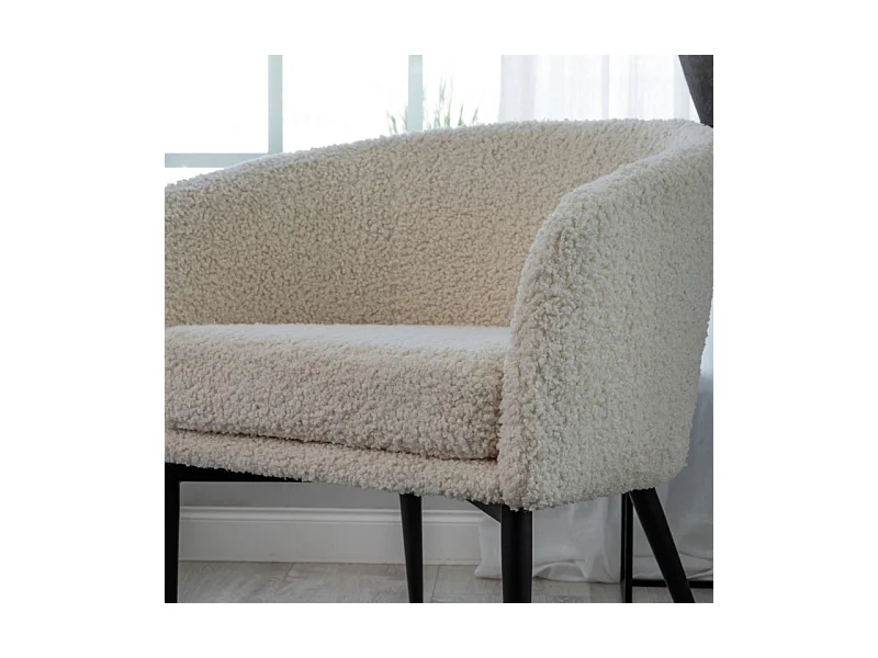 Fluffy fauteuil teddy wit.