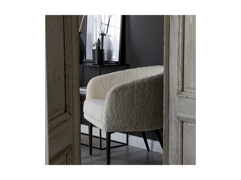 Fluffy fauteuil teddy wit.