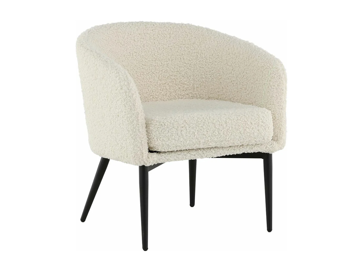 Fauteuil Design Bouclette "Fluffy" 70cm Blanc