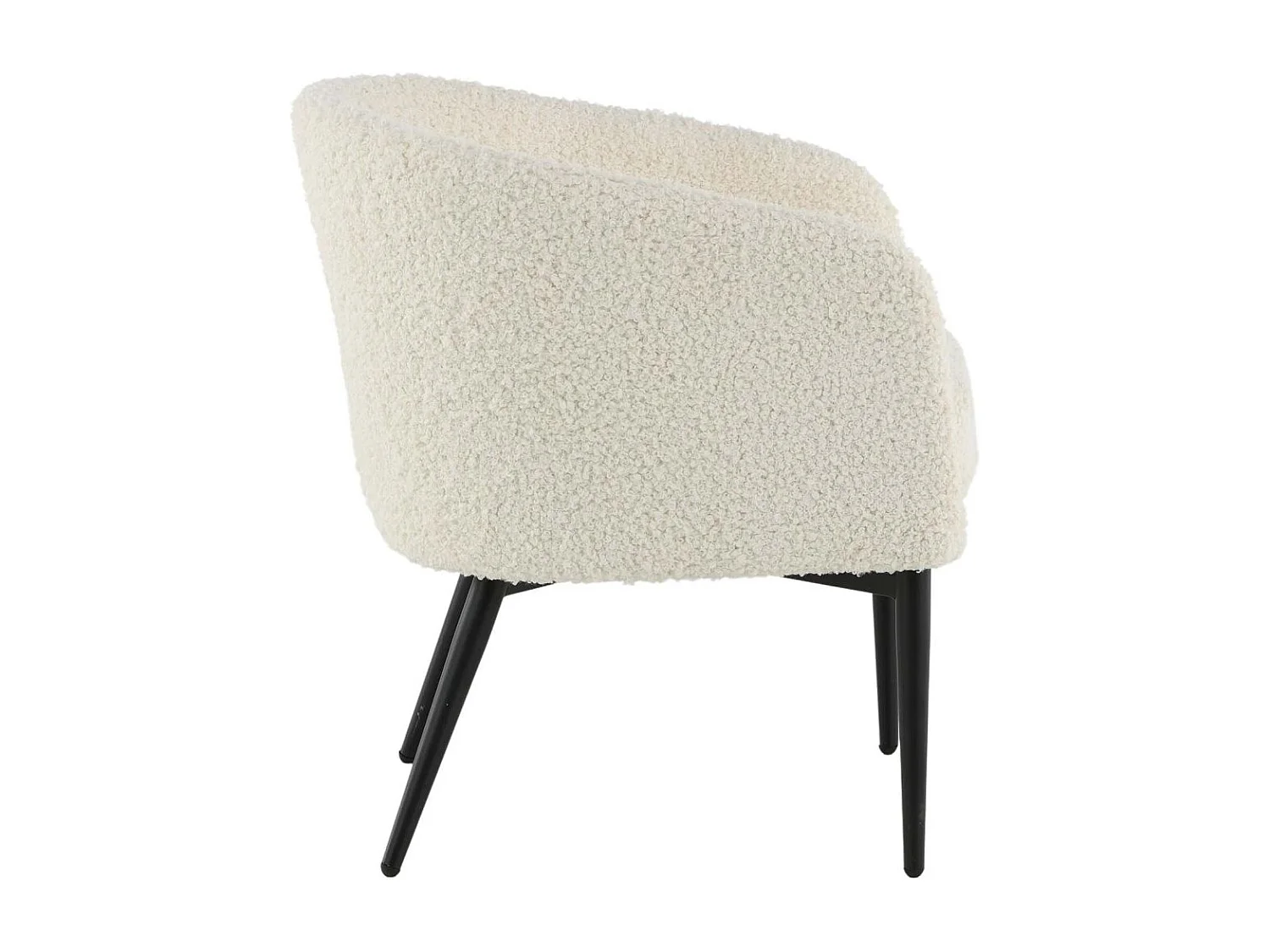 Fauteuil Design Bouclette "Fluffy" 70cm Blanc
