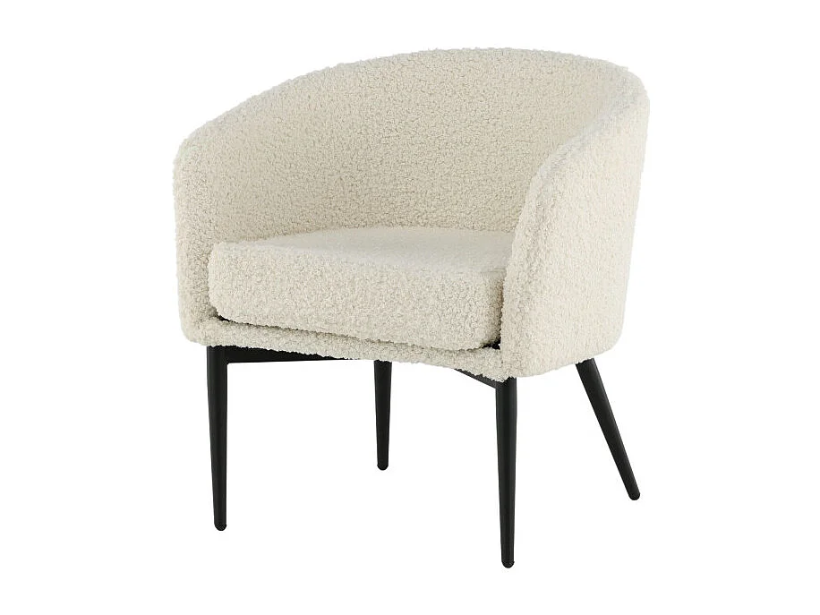 Fluffy fauteuil teddy wit.