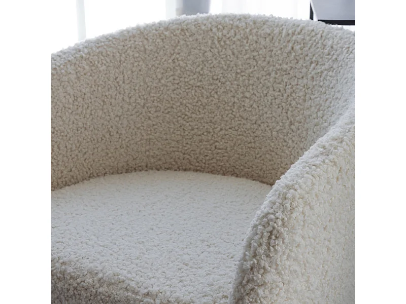 Fluffy fauteuil teddy wit.