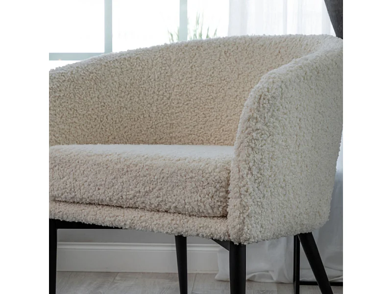 Fluffy fauteuil teddy wit.
