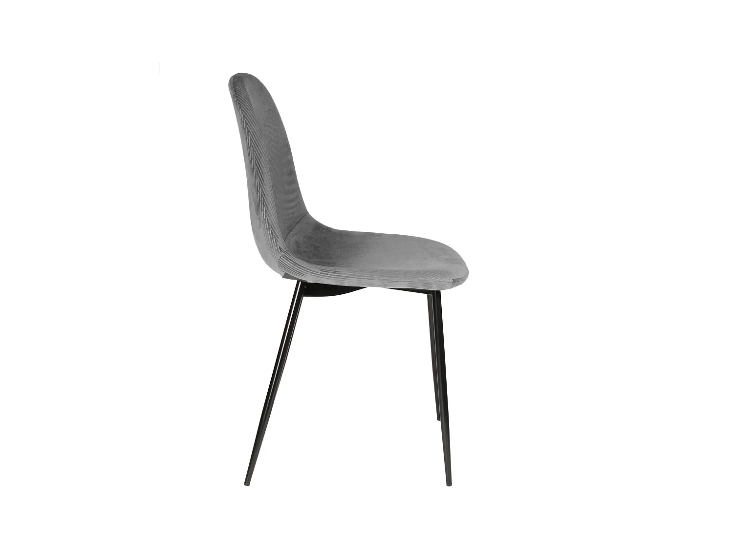 Chaise Velours Cotele Giulia Gris - Lot De 4 Gris