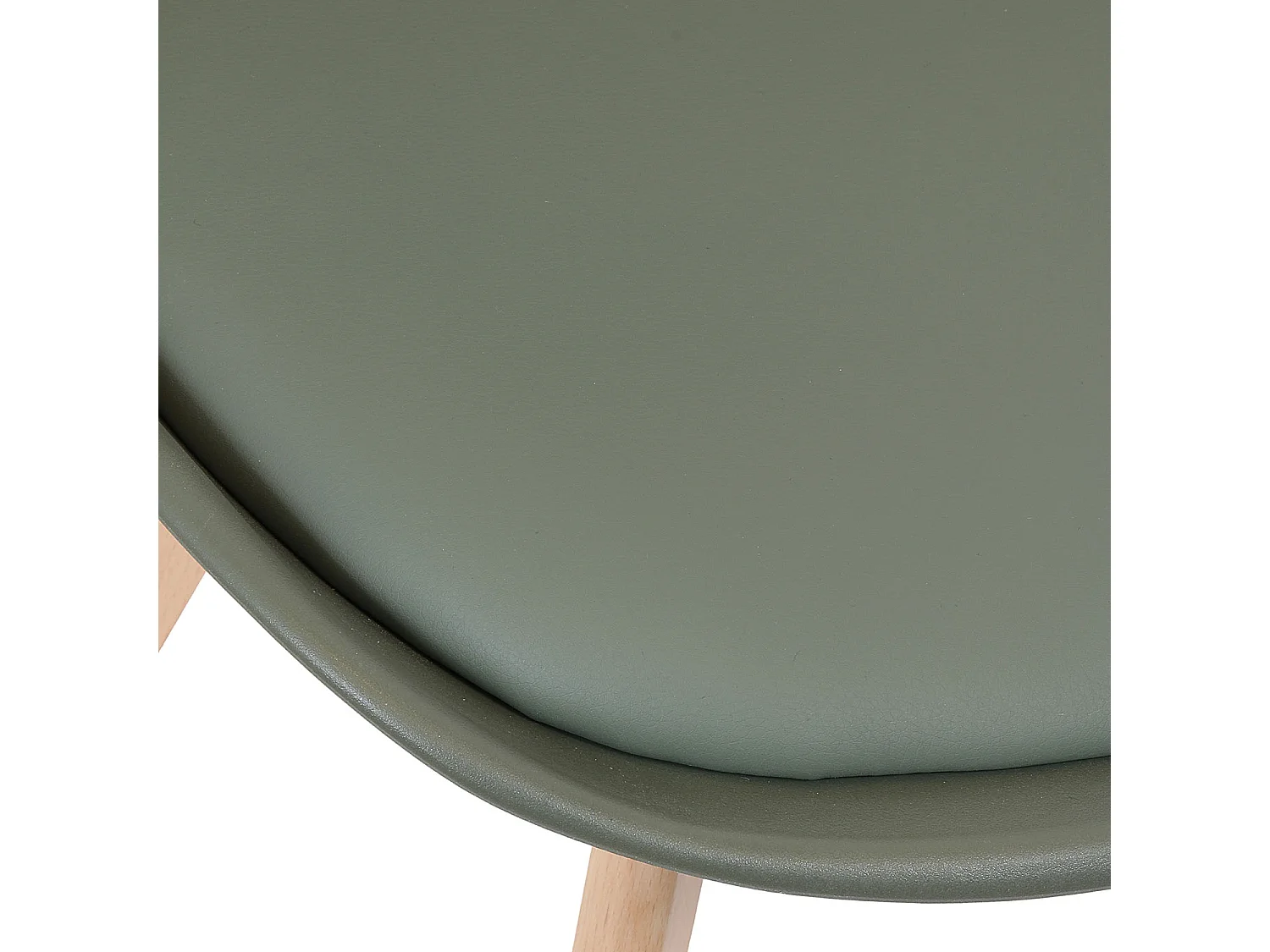 Chaise Scandinave Coque Rembourree Kaki - Lot De 4 Vert