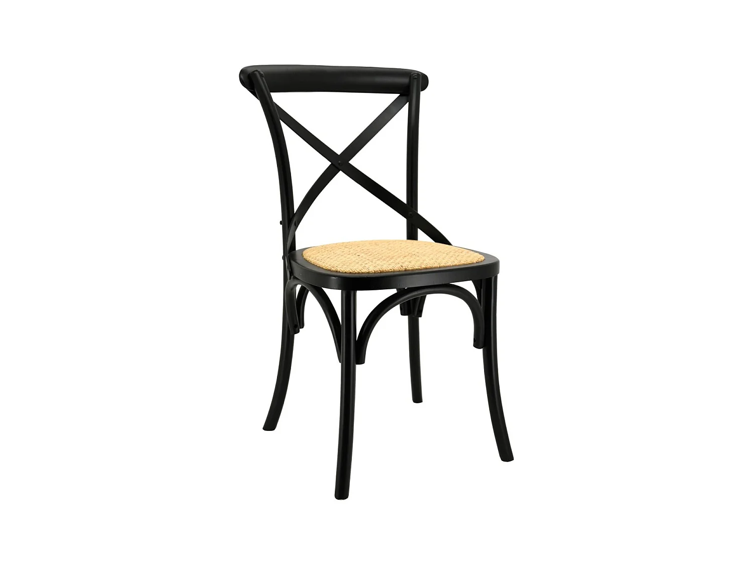 Chaise en bouleau et rotin Bistrot chic