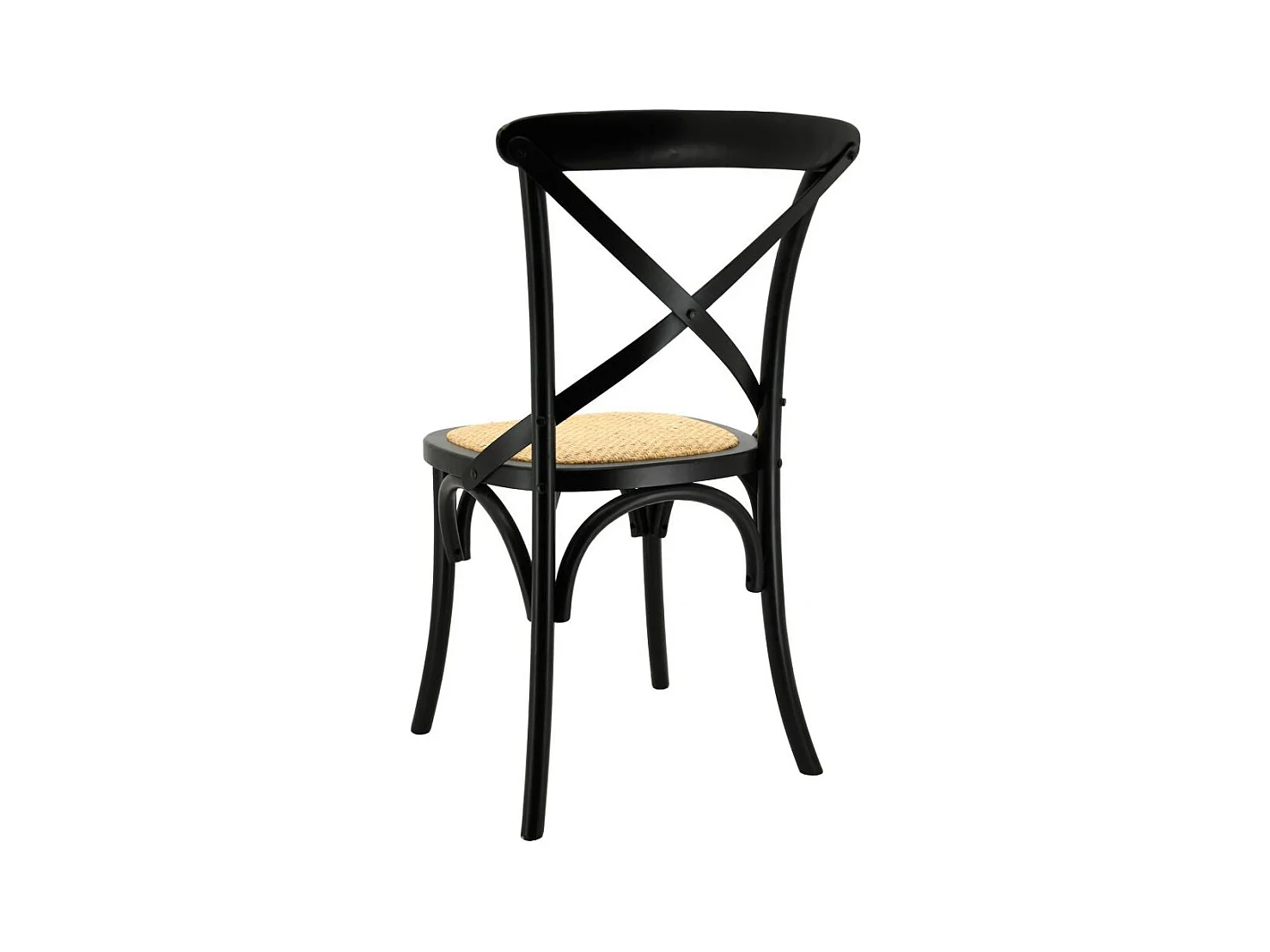 Chaise en bouleau et rotin Bistrot chic