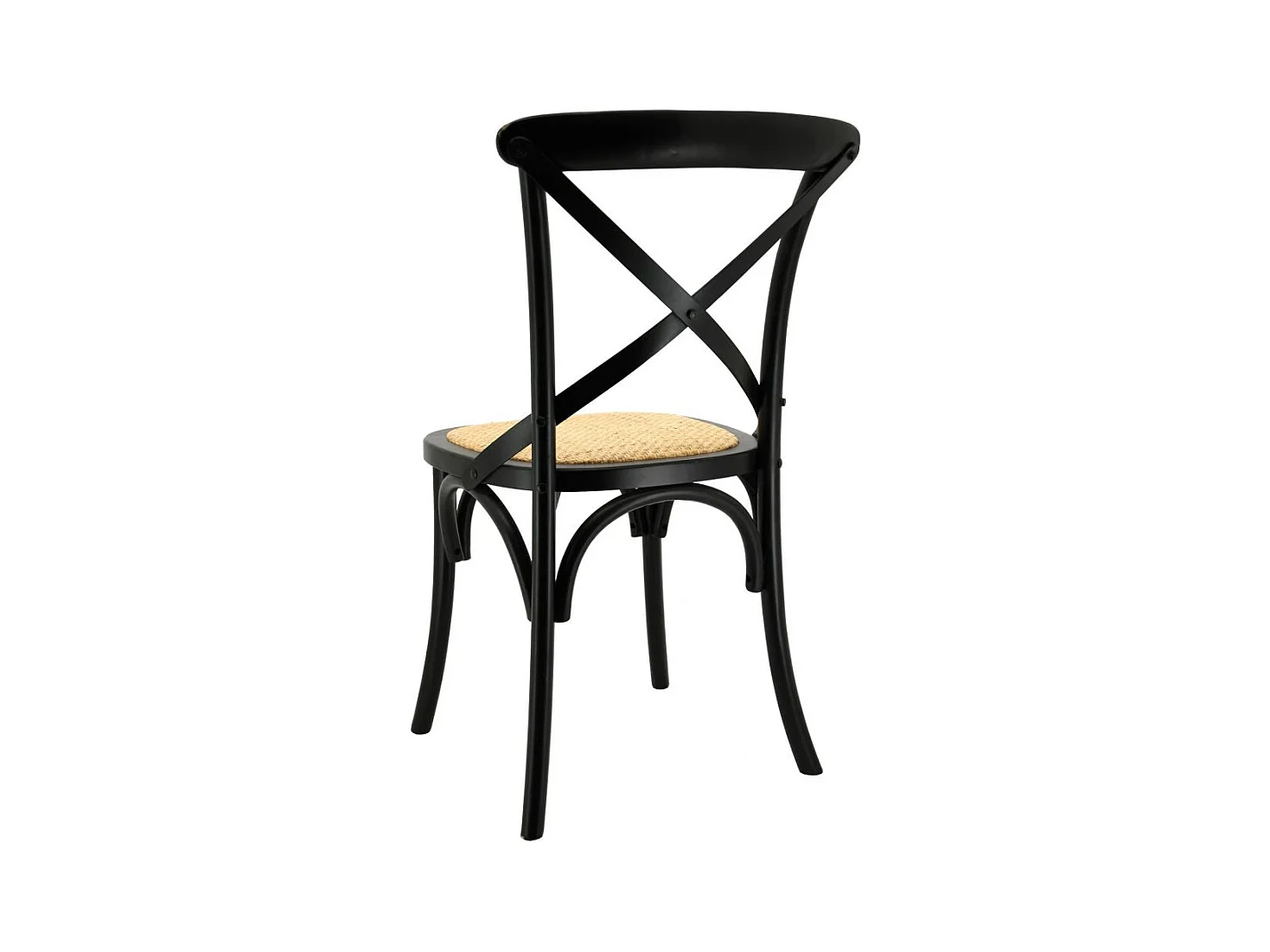 Chaise en bouleau et rotin Bistrot chic