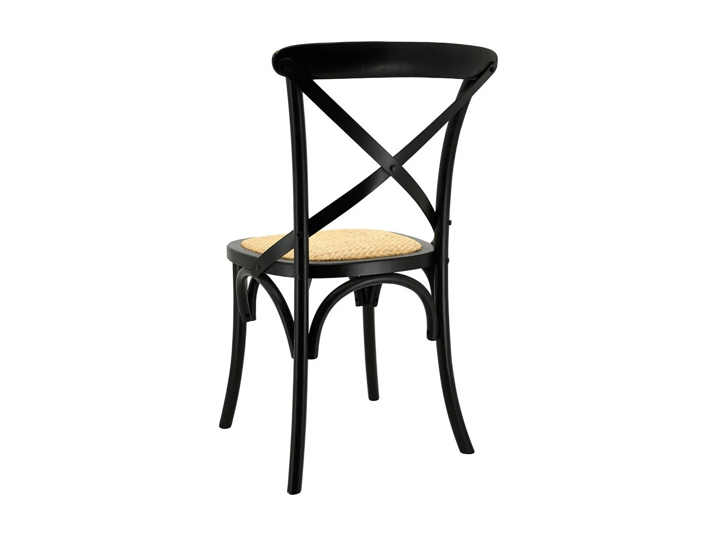 Chaise en bouleau et rotin Bistrot chic