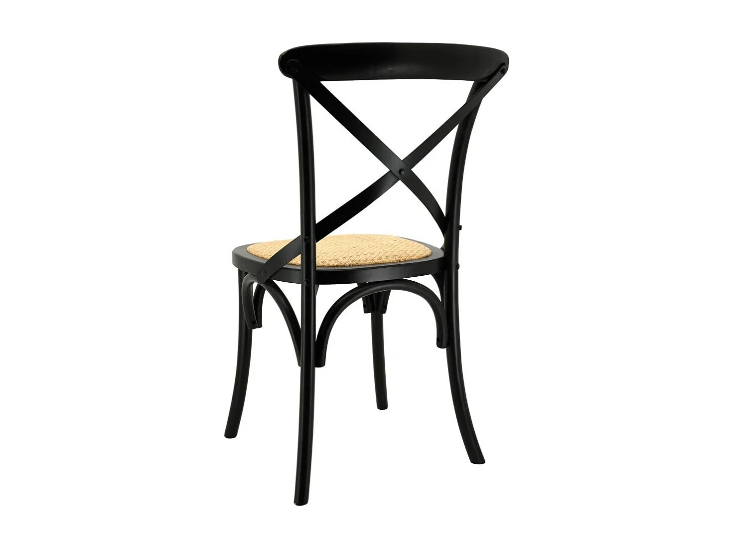 Chaise en bouleau et rotin Bistrot chic