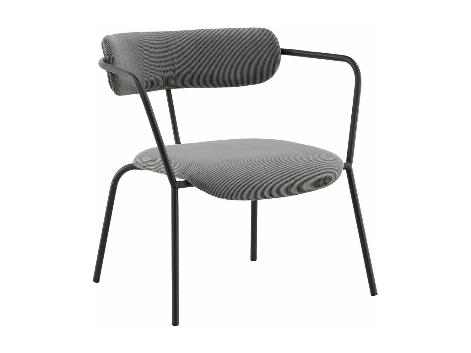 Fauteuil Design Velours Côtelé "Duffy" 69cm Gris