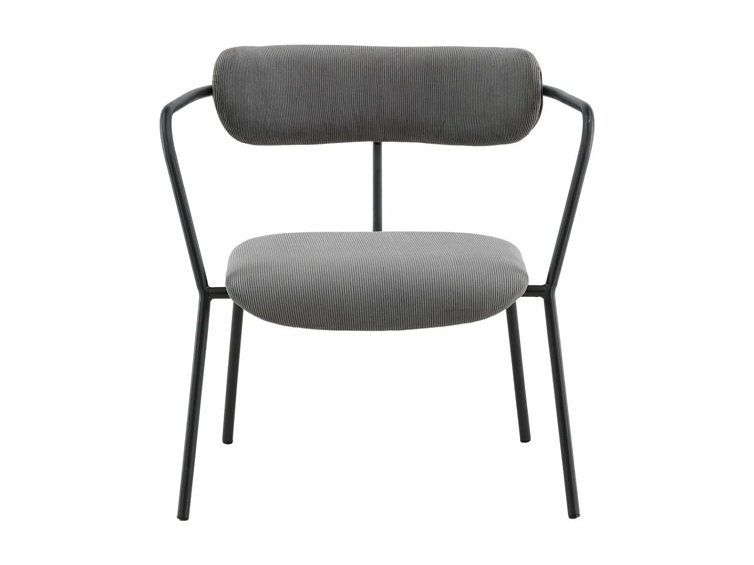 Fauteuil Design Velours Côtelé "Duffy" 69cm Gris