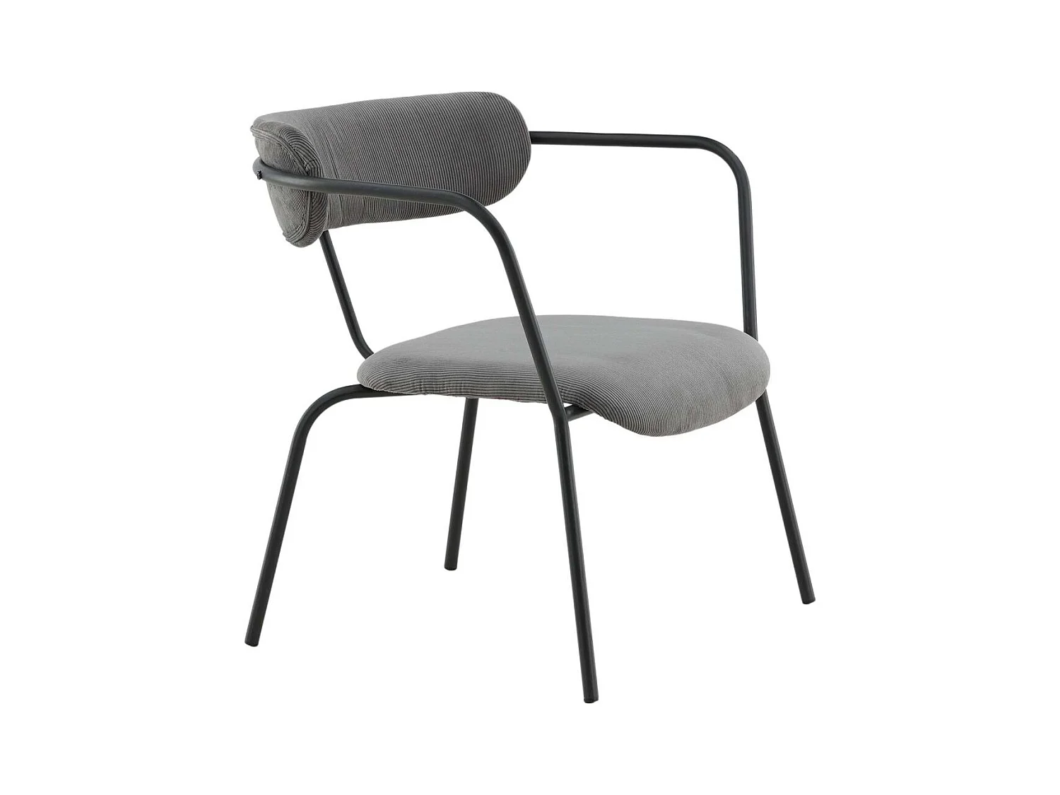 Fauteuil Design Velours Côtelé "Duffy" 69cm Gris