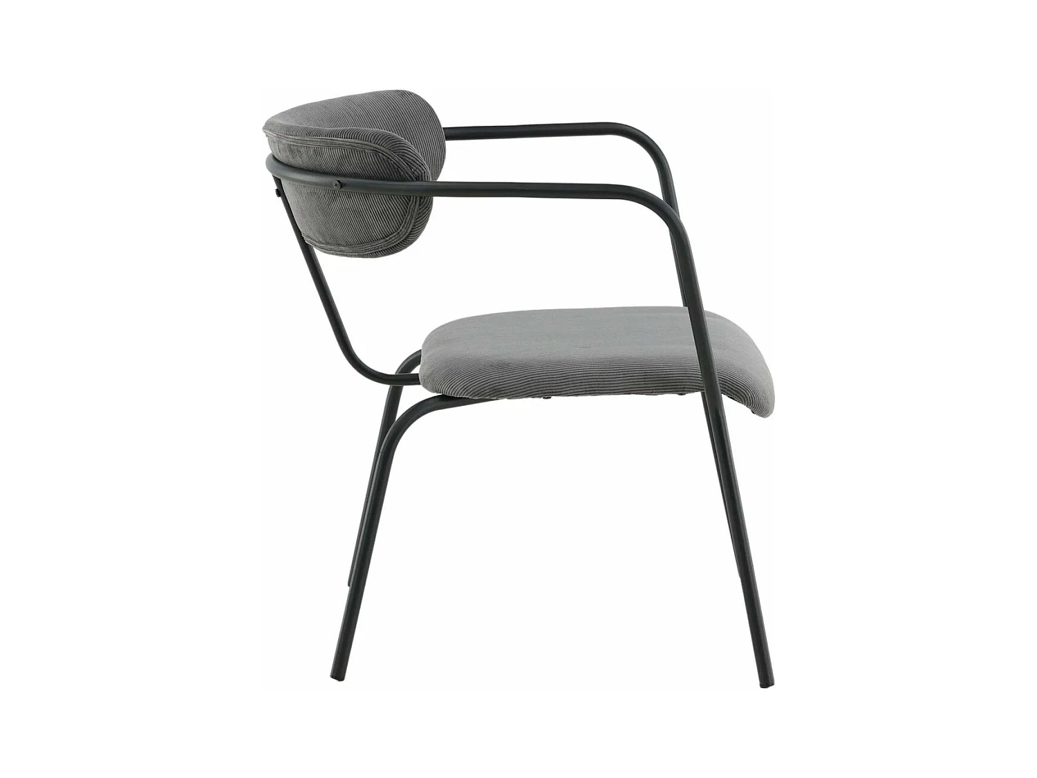 Fauteuil Design Velours Côtelé "Duffy" 69cm Gris