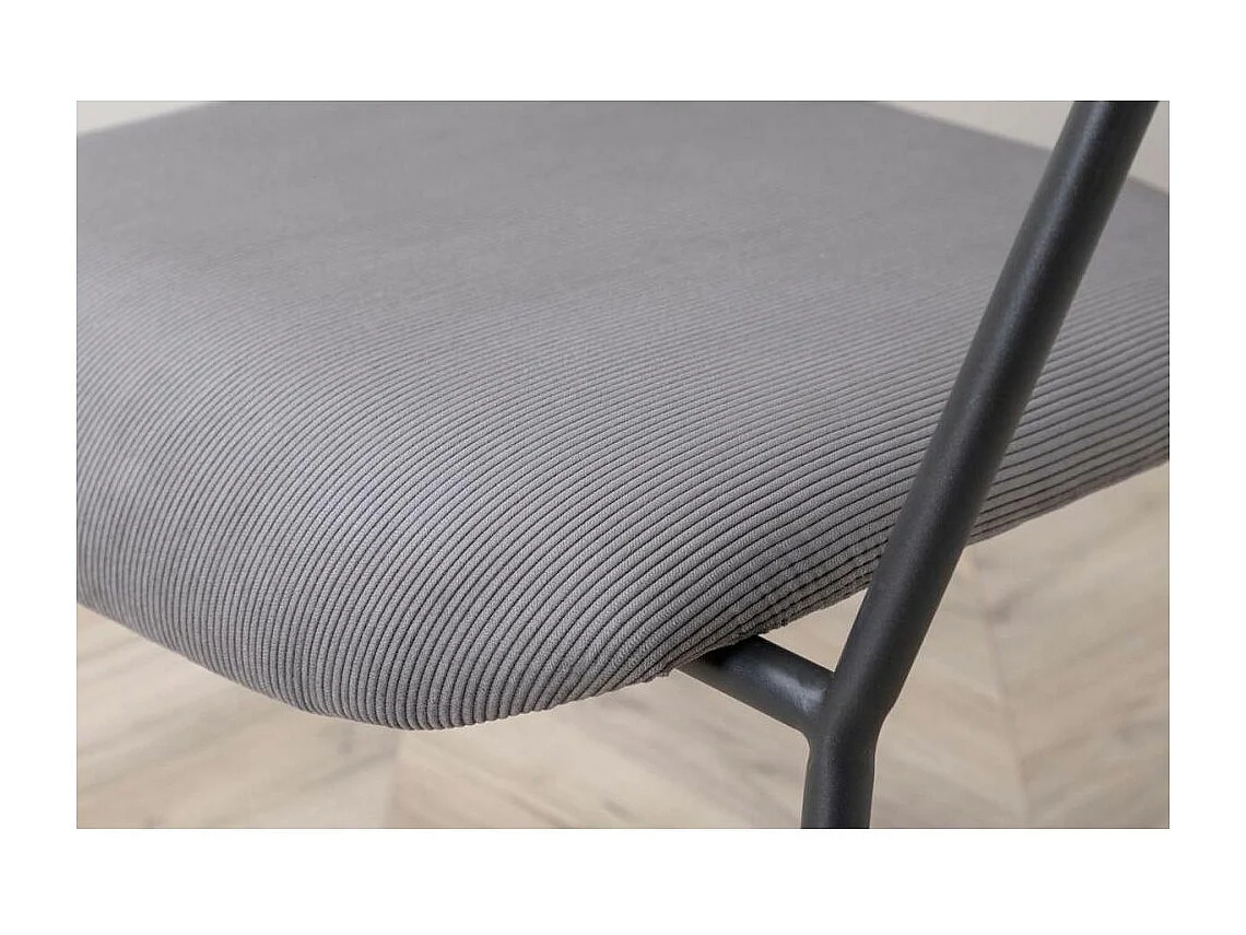 Fauteuil Design Velours Côtelé "Duffy" 69cm Gris