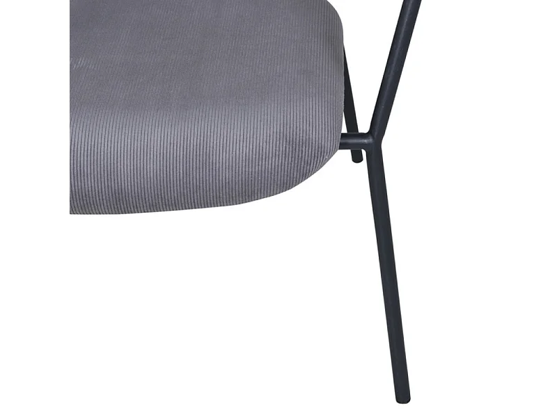 Fauteuil Design Velours Côtelé "Duffy" 69cm Gris